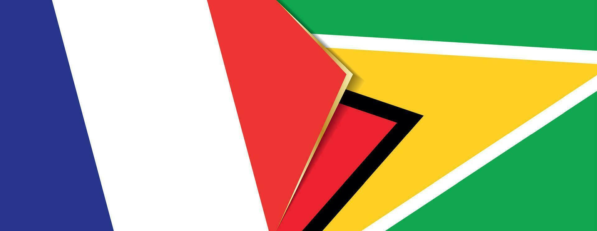 France and Guyana flags, two vector flags.
