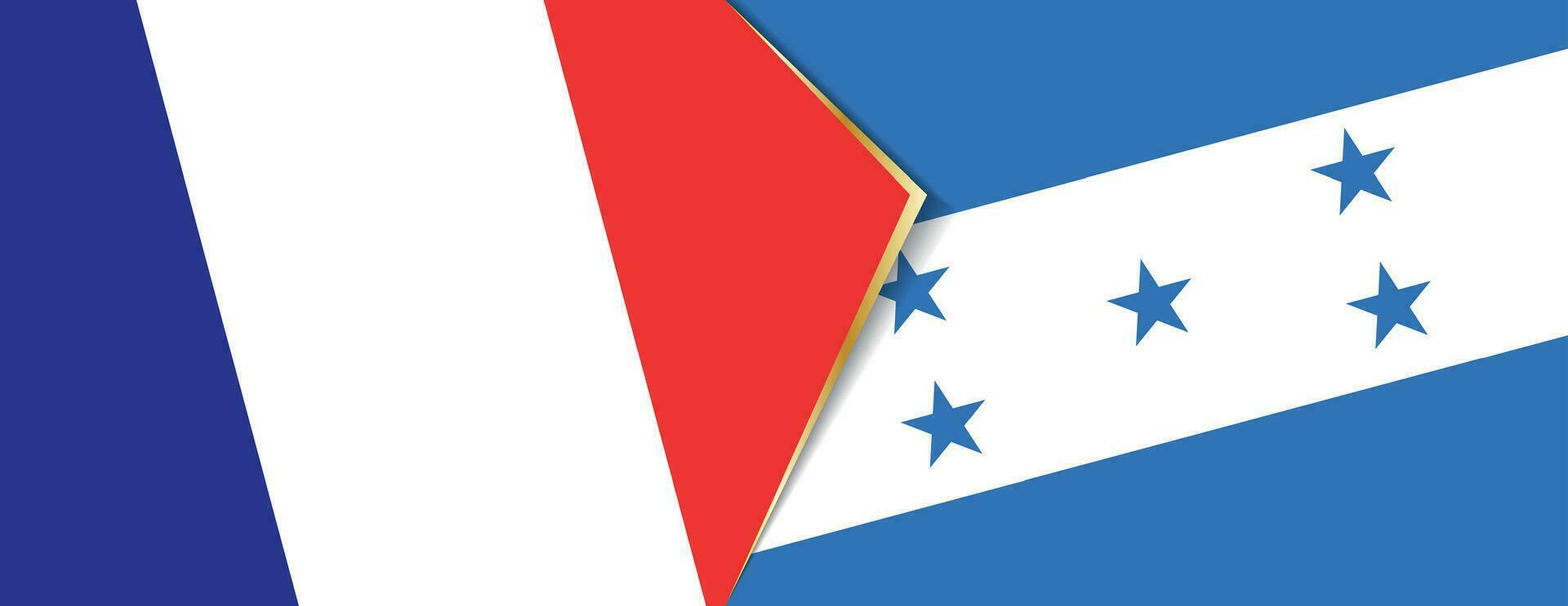 France and Honduras flags, two vector flags.
