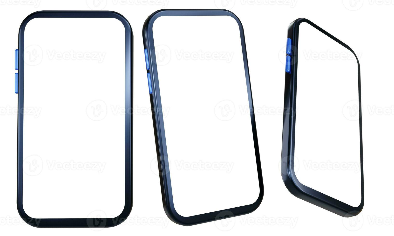 3d render of mobile mockup set photo