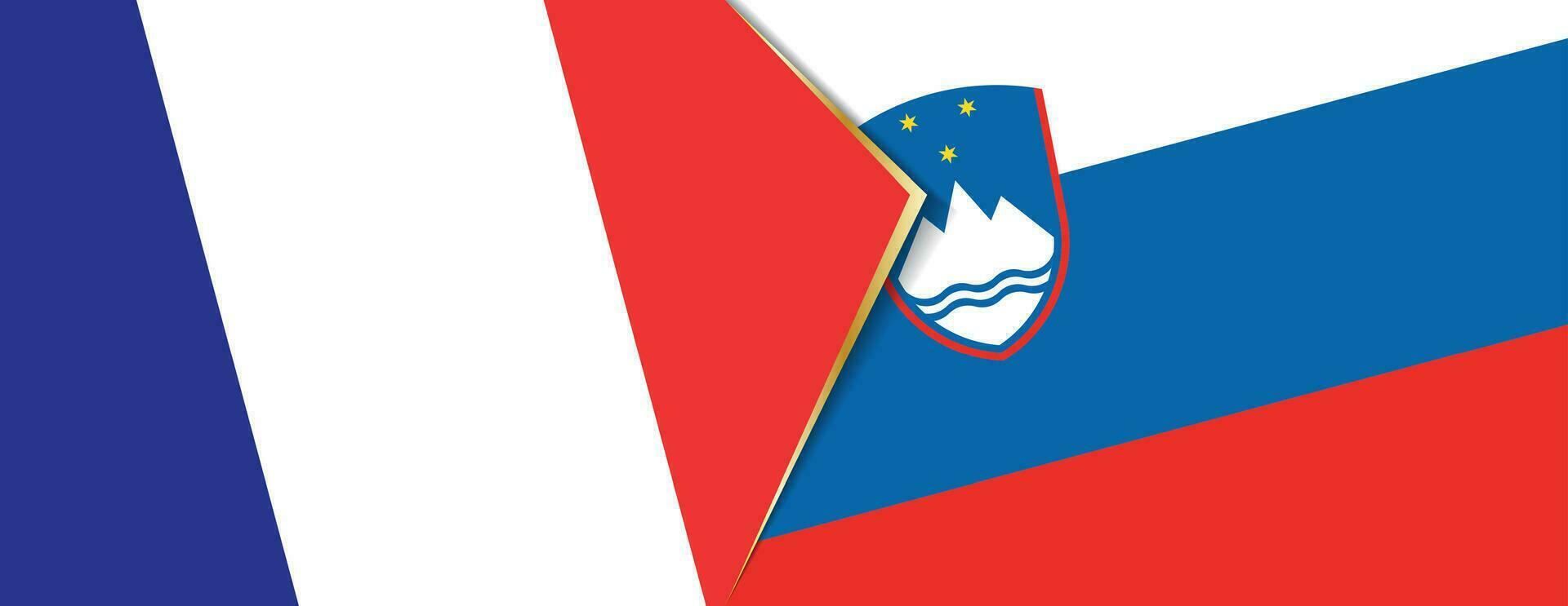 France and Slovenia flags, two vector flags.