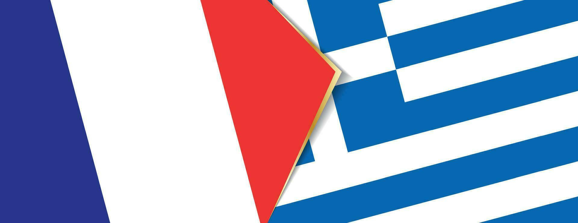 Francia y Grecia banderas, dos vector banderas