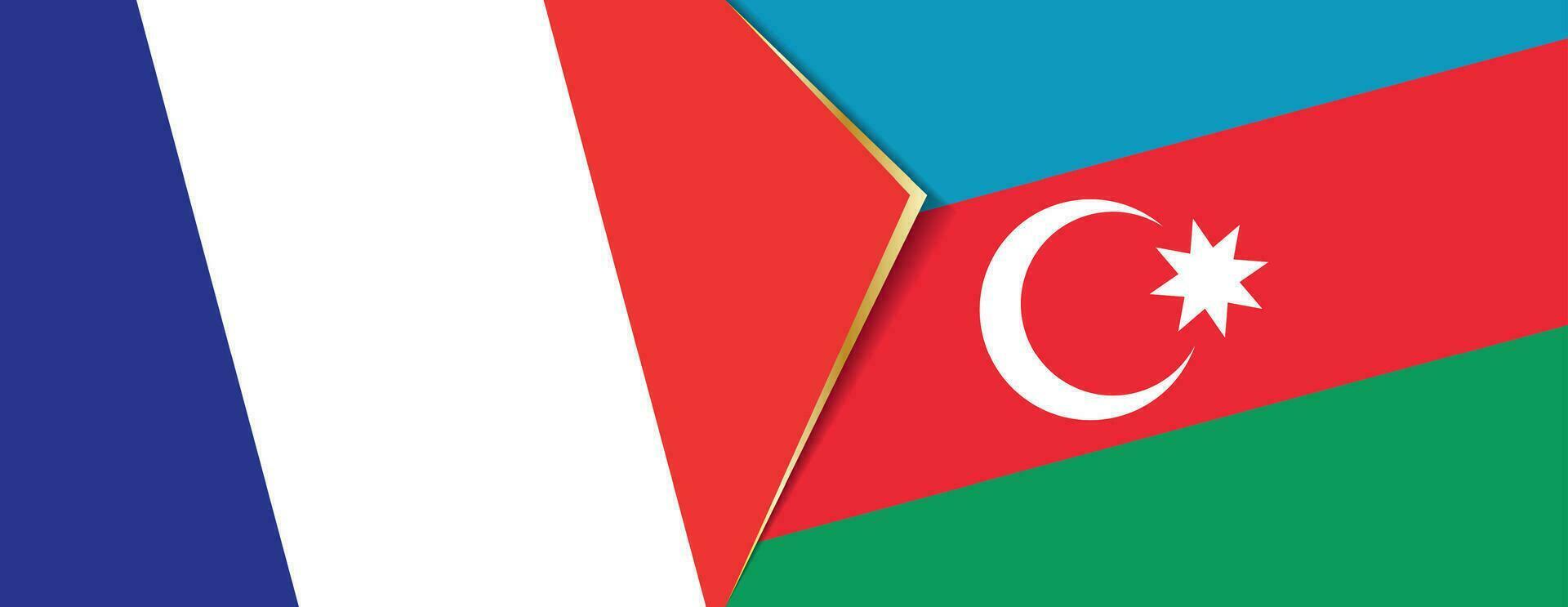 France and Azerbaijan flags, two vector flags.