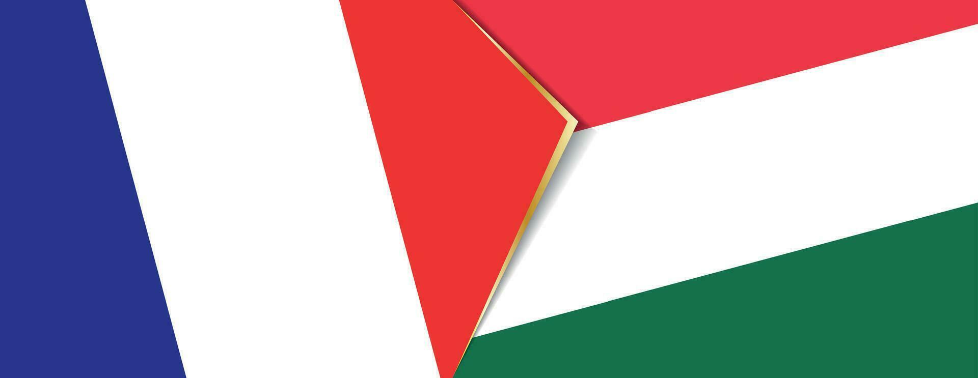 France and Hungary flags, two vector flags.