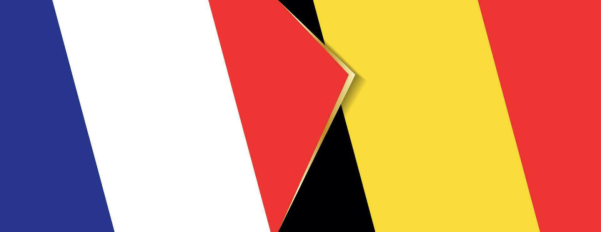 France and Belgium flags, two vector flags.