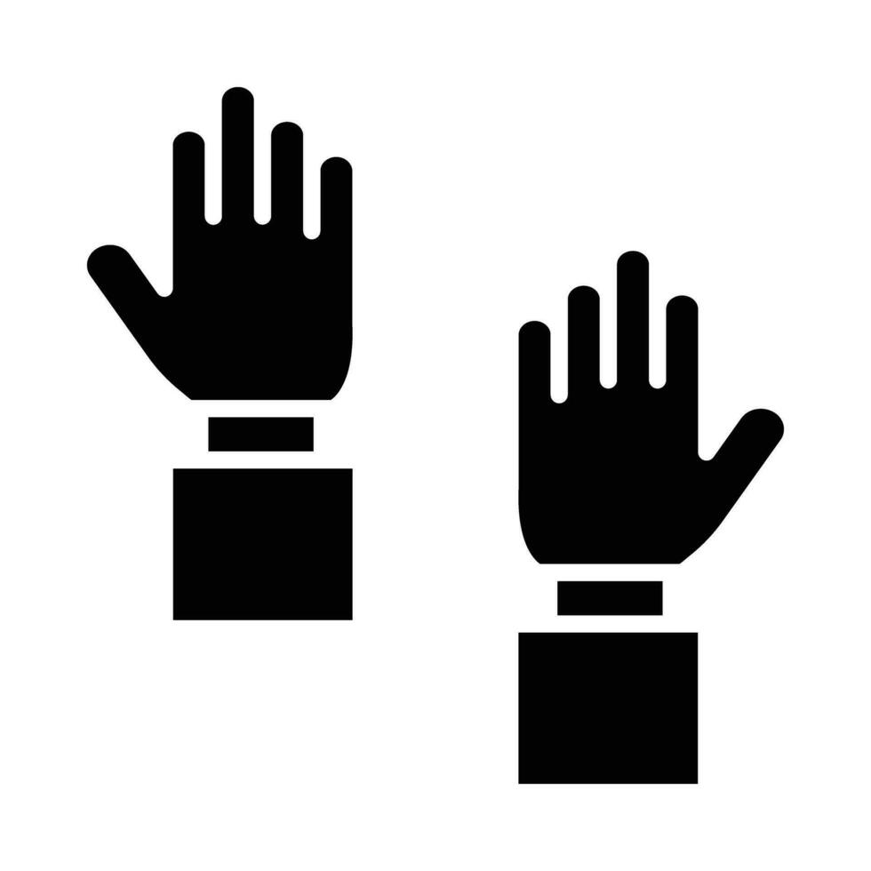 Raise Hand Vector Glyph Icon For Personal And Commercial Use.