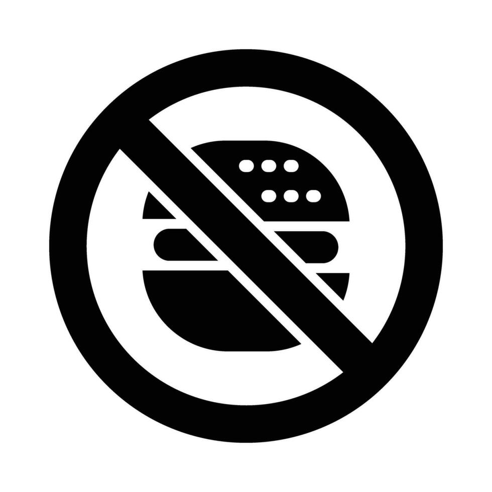 No Fast Food Vector Glyph Icon For Personal And Commercial Use.