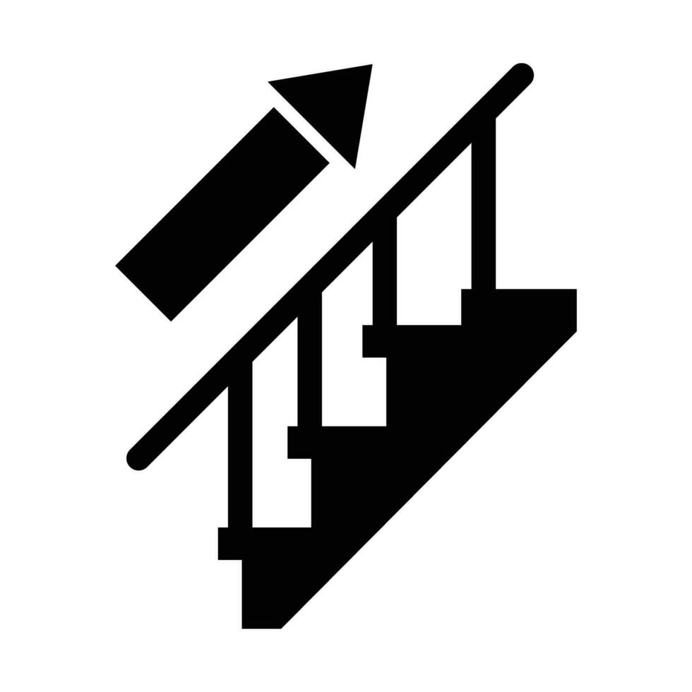 Upstairs Vector Glyph Icon For Personal And Commercial Use.