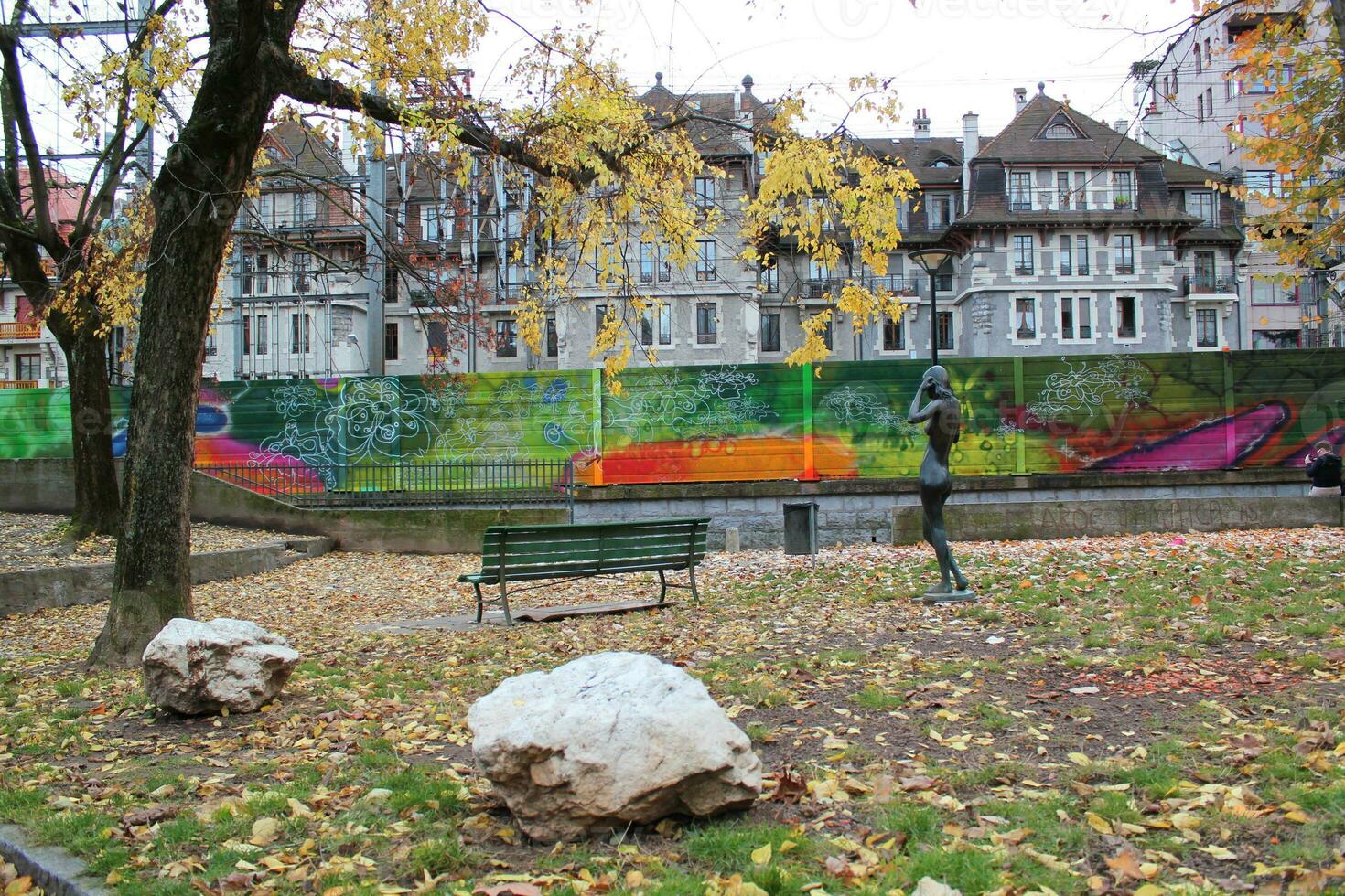 City park by autumn photo