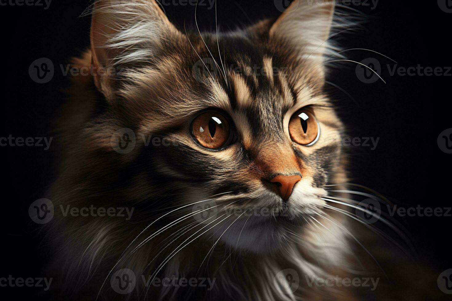 playful cat perfect face and eyes highly detailed AI Generative photo