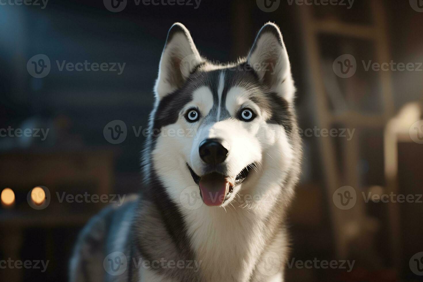 playful dog perfect face and eyes highly detailed AI Generative photo