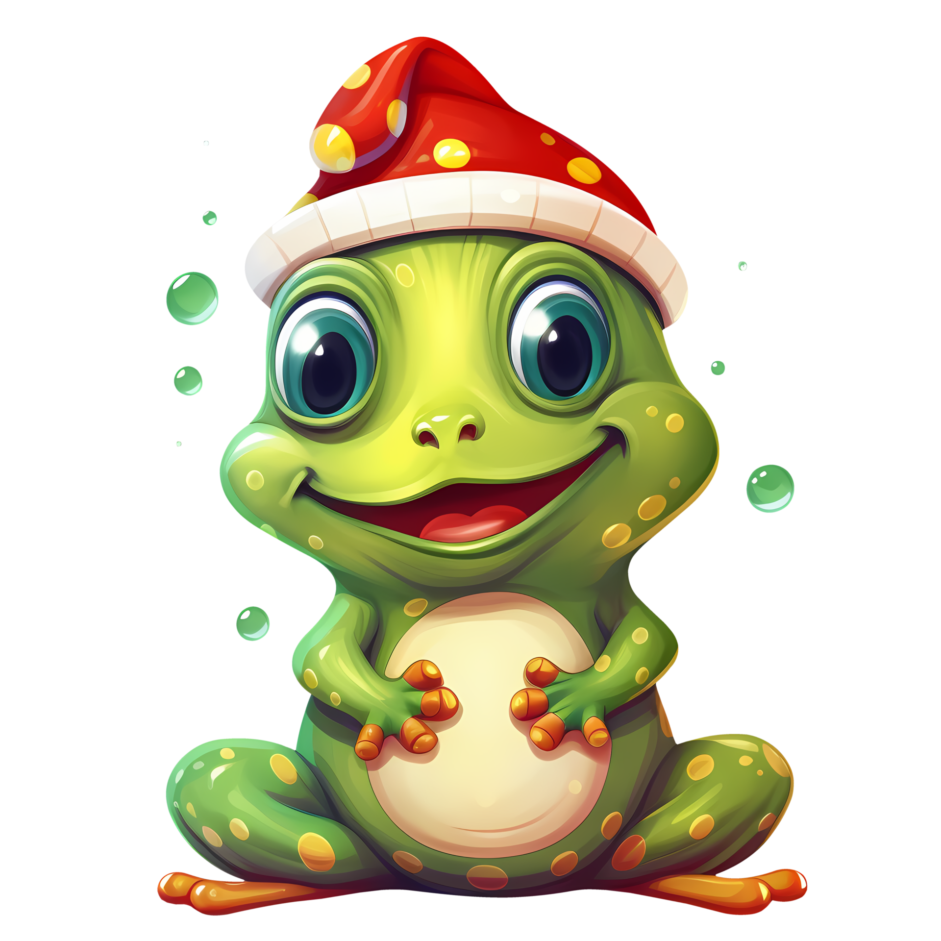 Cute Frog Christmas Clipart Illustration AI Generative 31129080 PNG