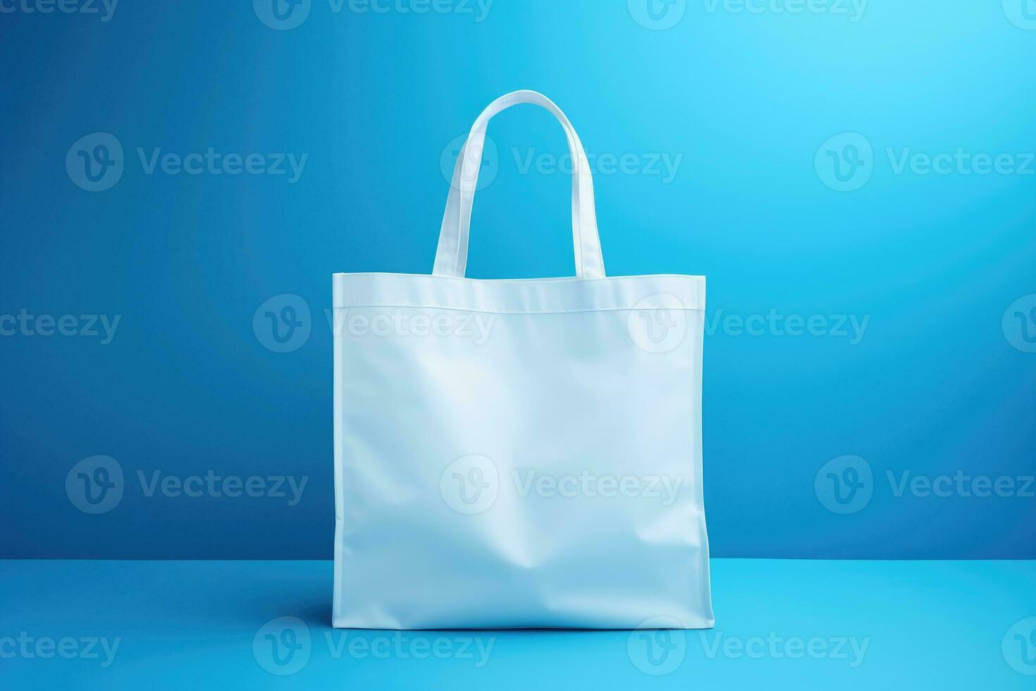 Mock-up of a white fabric bag with handles. AI Generated photo