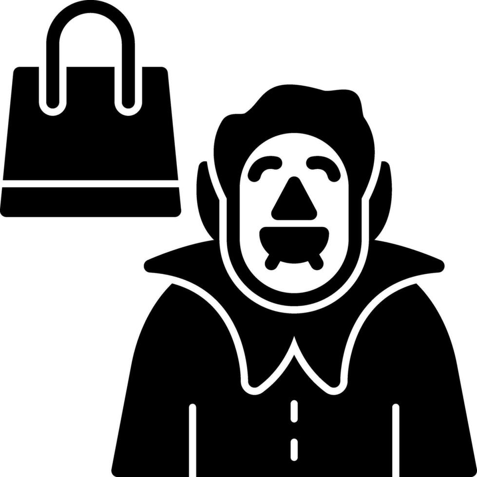 Shopping Vampire Vector Icon Design