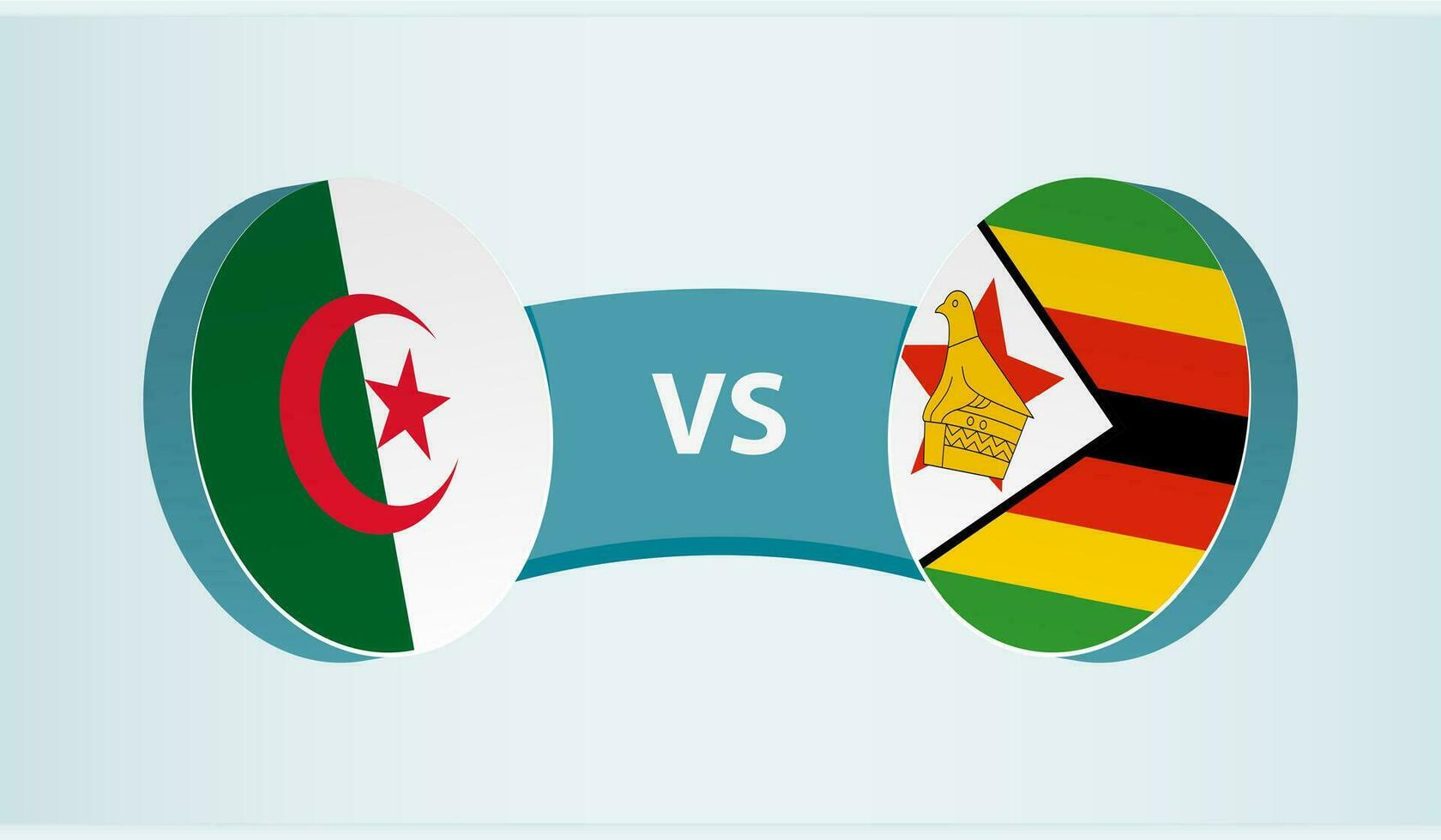 Argelia versus Zimbabue, equipo Deportes competencia concepto. vector