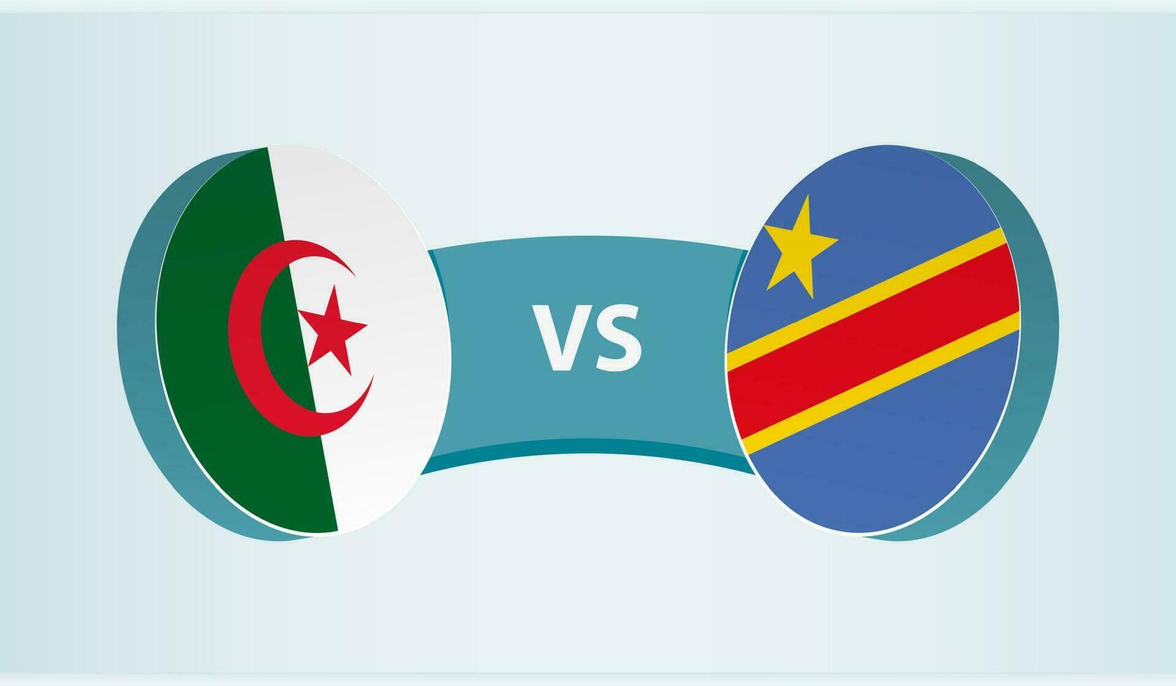 Argelia versus Dr congo, equipo Deportes competencia concepto. vector