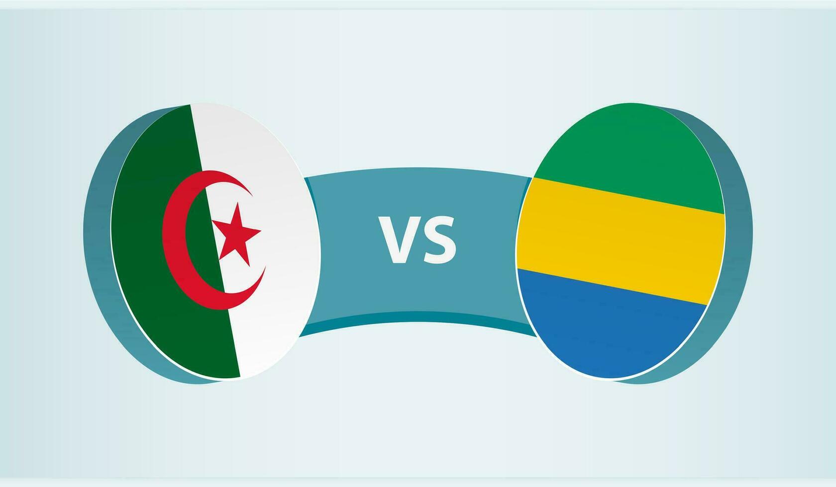 Algeria versus Gabon, team sports competition concept. vector