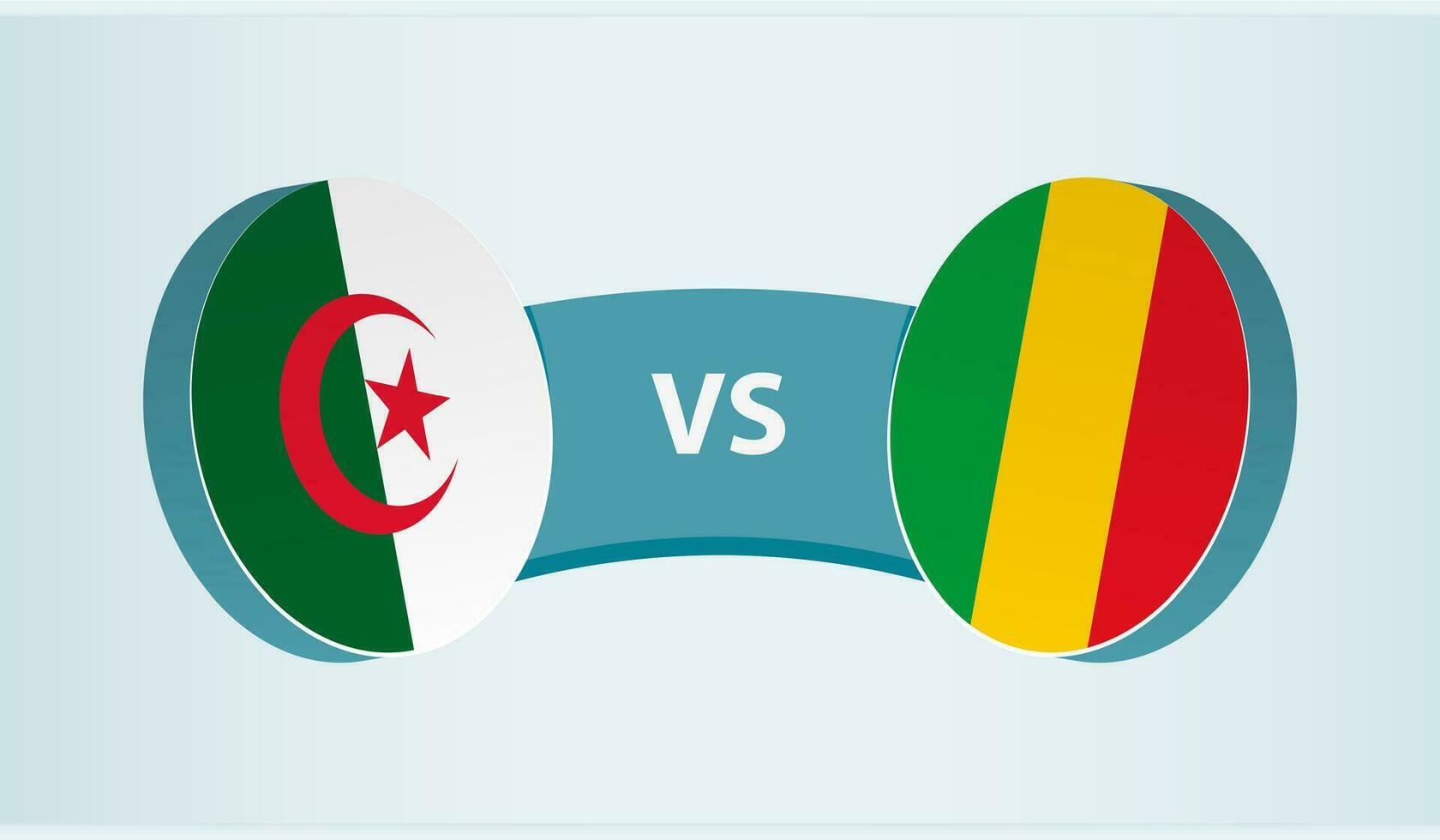 Argelia versus Malí, equipo Deportes competencia concepto. vector