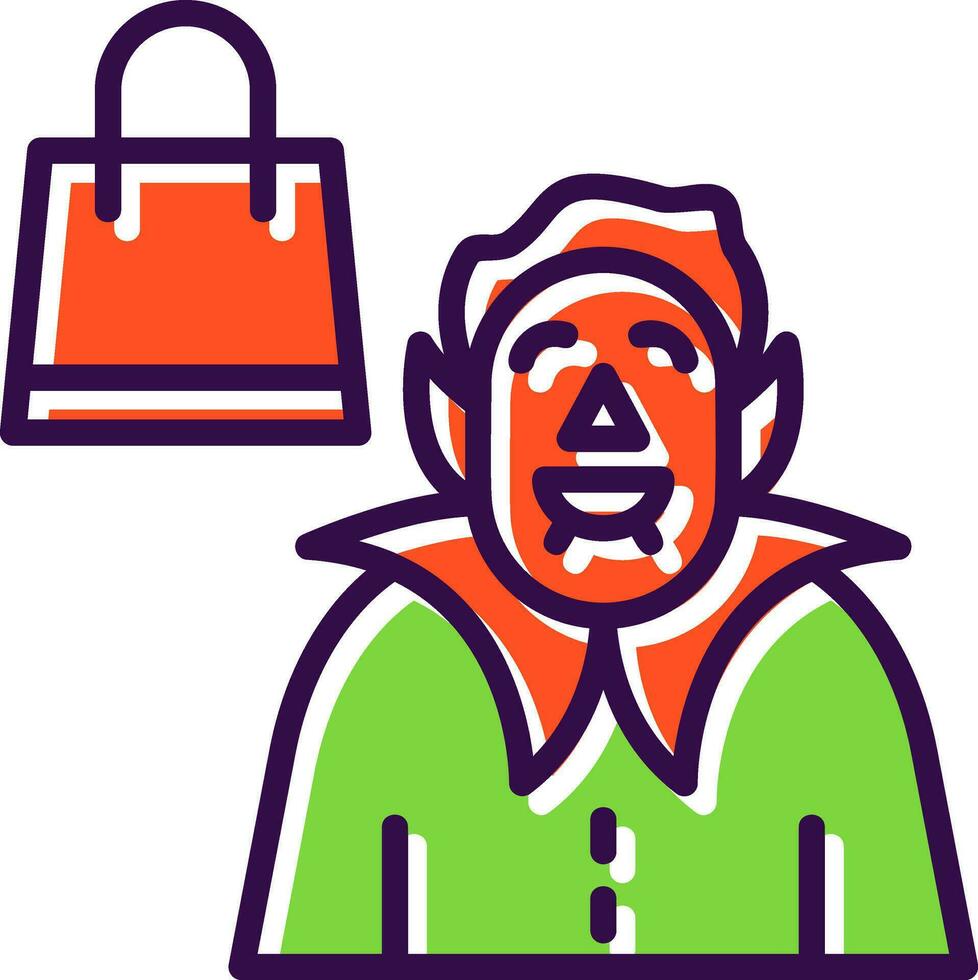 Shopping Vampire Vector Icon Design