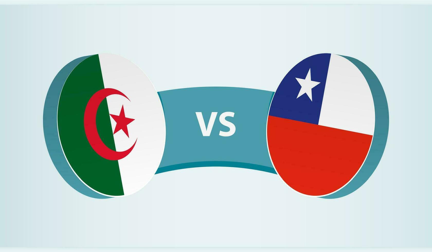 Algeria versus Chile, team sports competition concept. vector