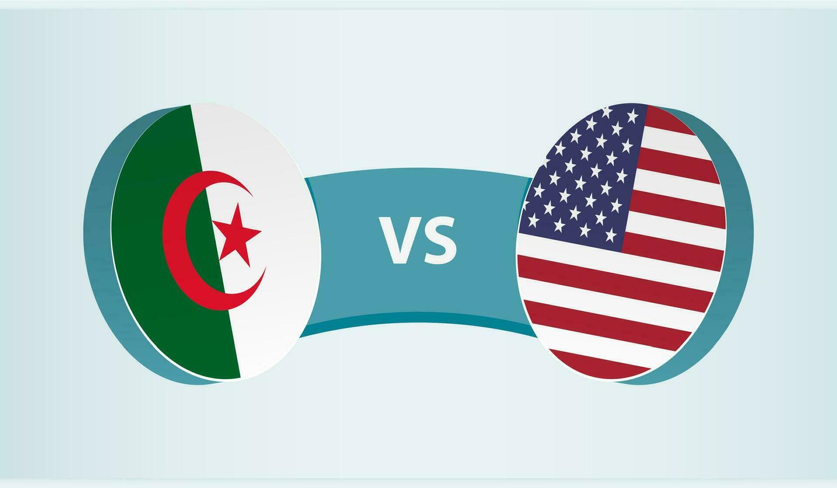 Argelia versus EE.UU, equipo Deportes competencia concepto. vector