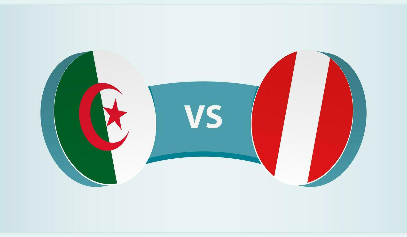 Algeria versus Peru, team sports competition concept. vector