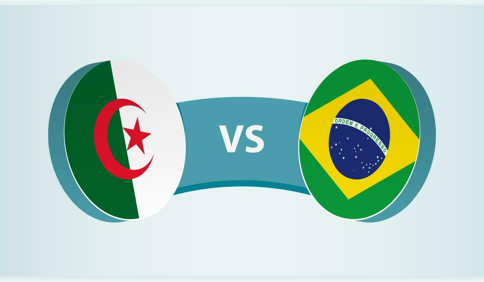 Algeria versus Brazil, team sports competition concept. vector