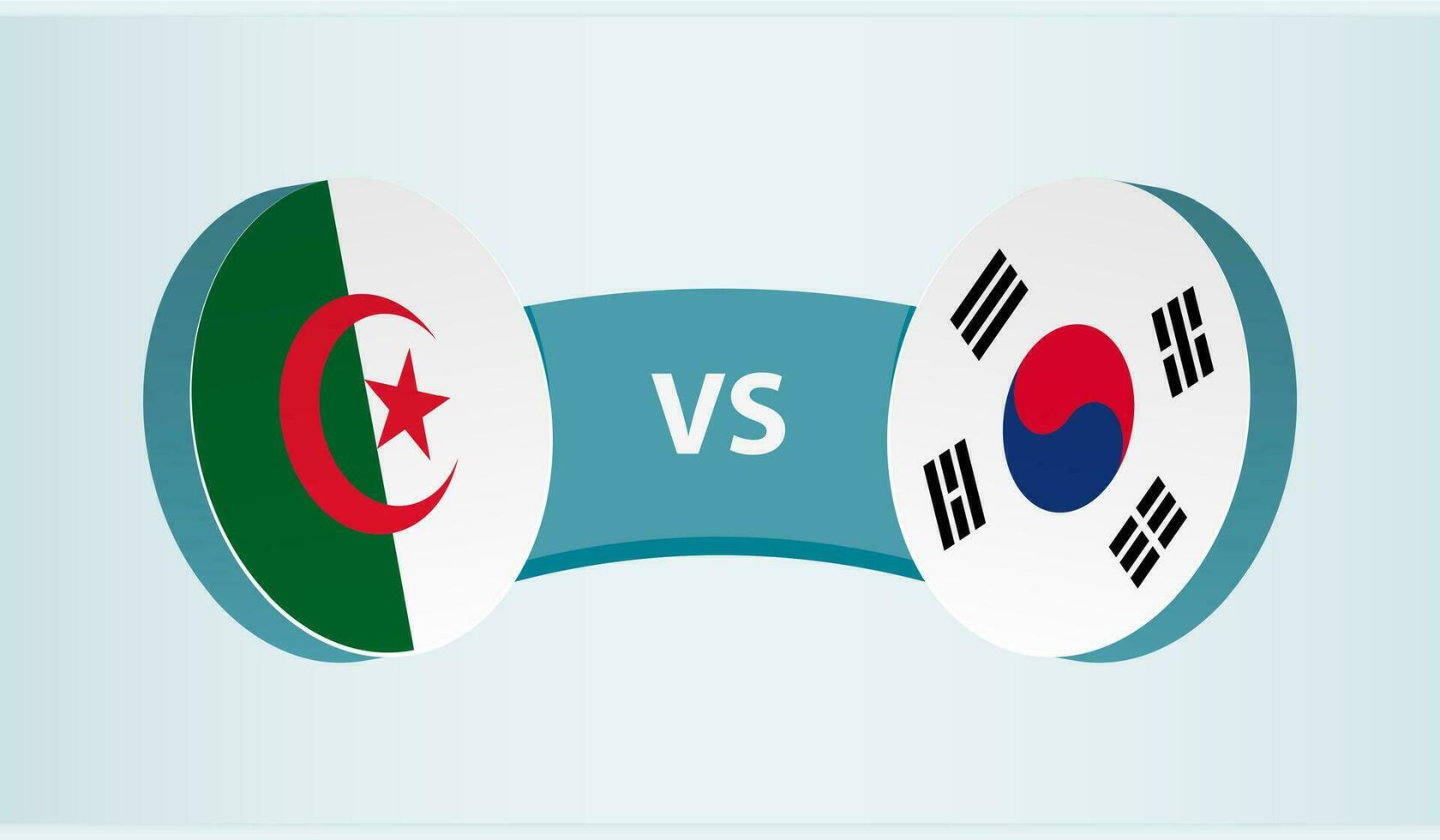 Algeria versus South Korea, team sports competition concept. vector