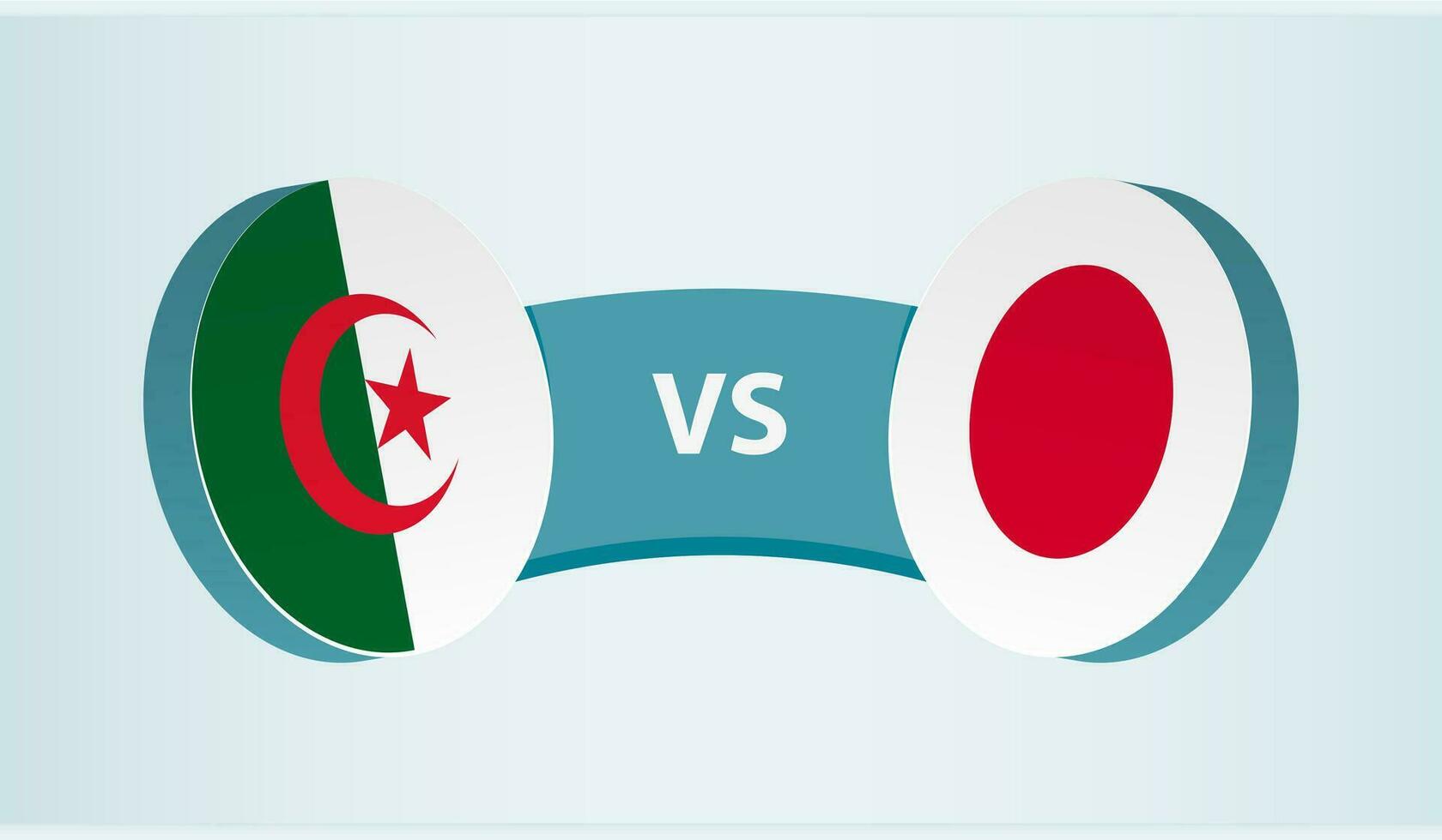 Algeria versus Japan, team sports competition concept. vector