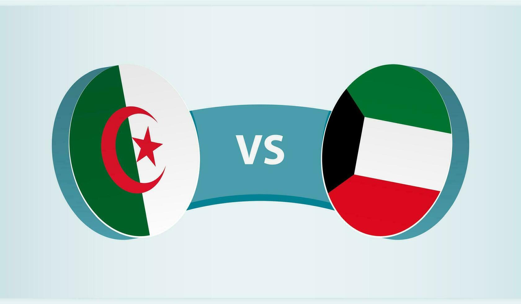 Algeria versus Kuwait, team sports competition concept. vector