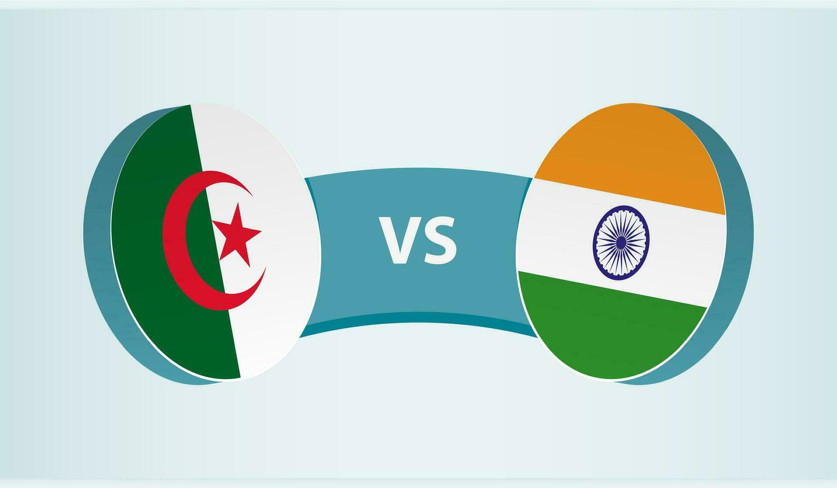 Algeria versus India, team sports competition concept. vector