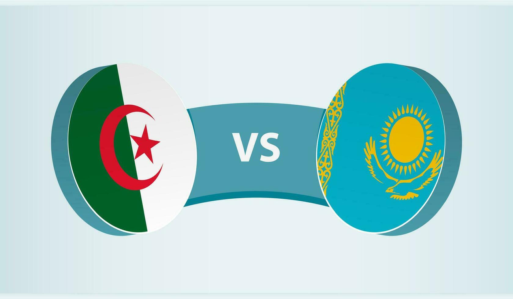 Algeria versus Kazakhstan, team sports competition concept. vector