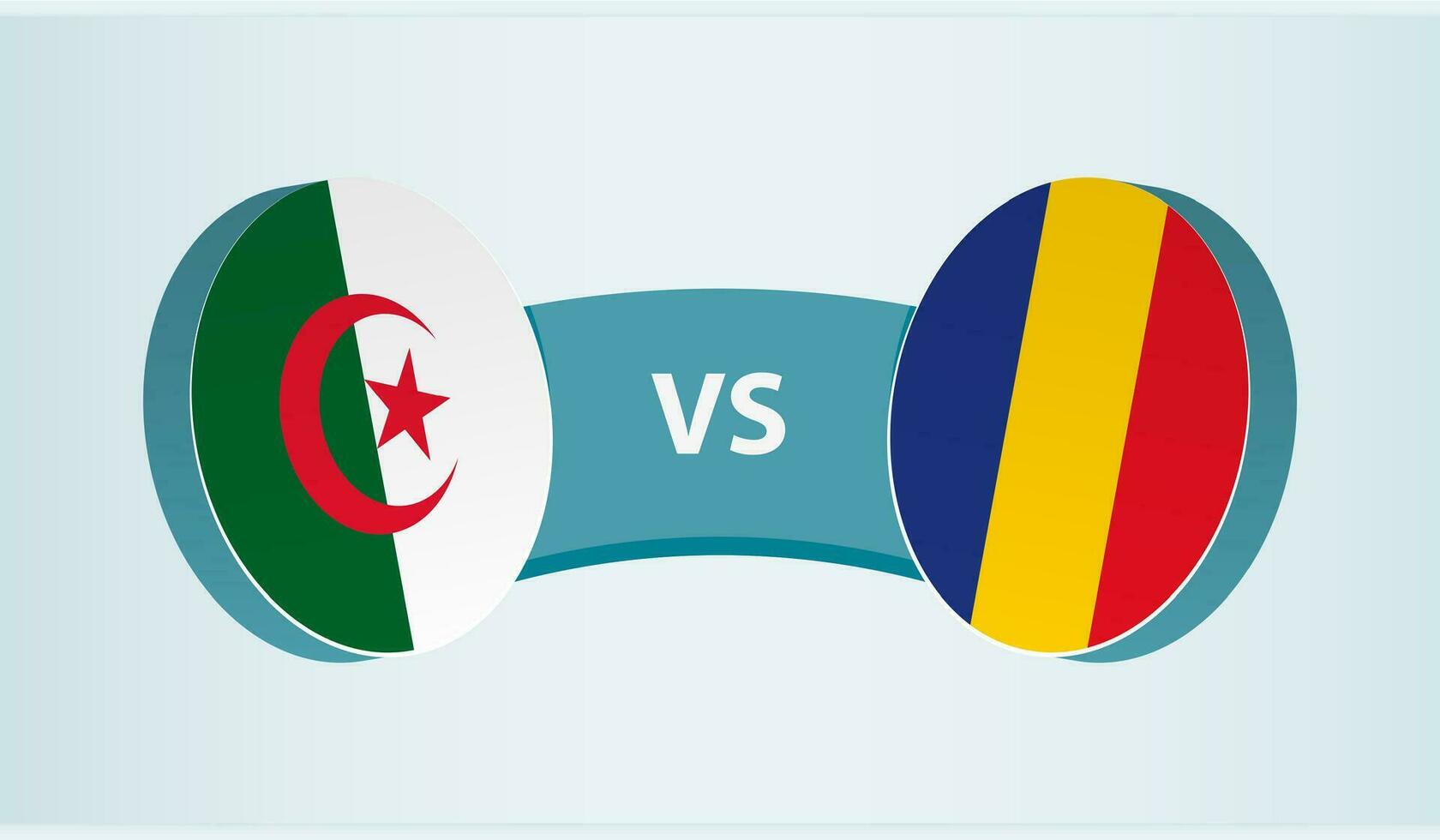 Argelia versus Rumania, equipo Deportes competencia concepto. vector