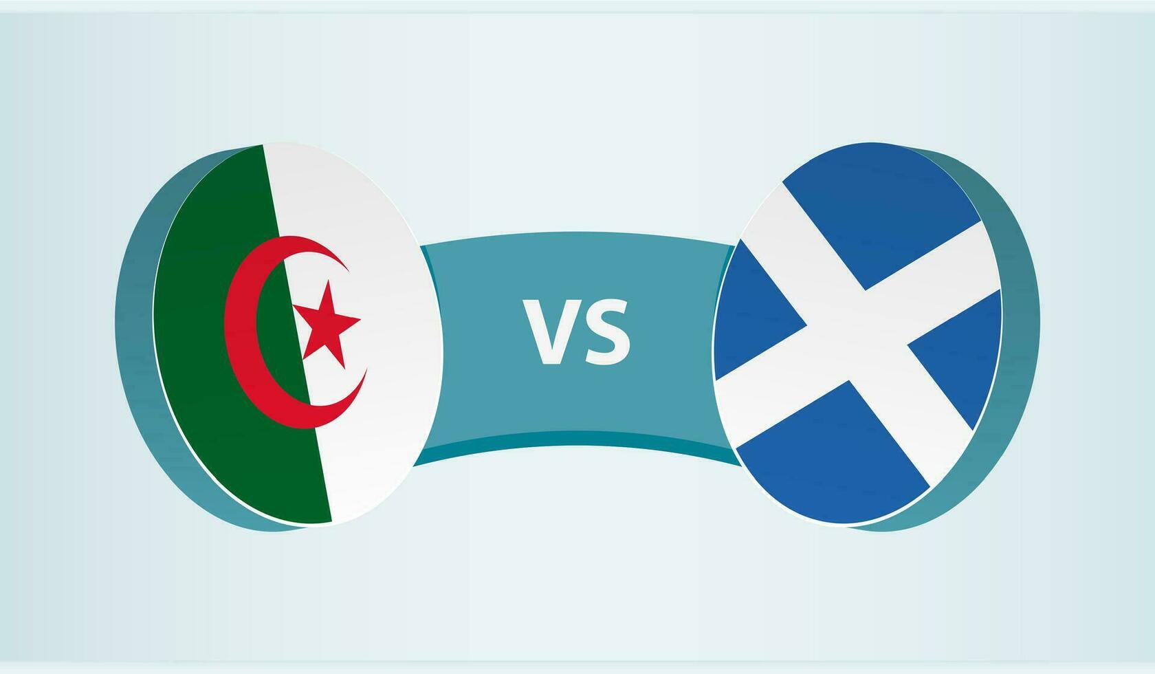 Algeria versus Scotland, team sports competition concept. vector