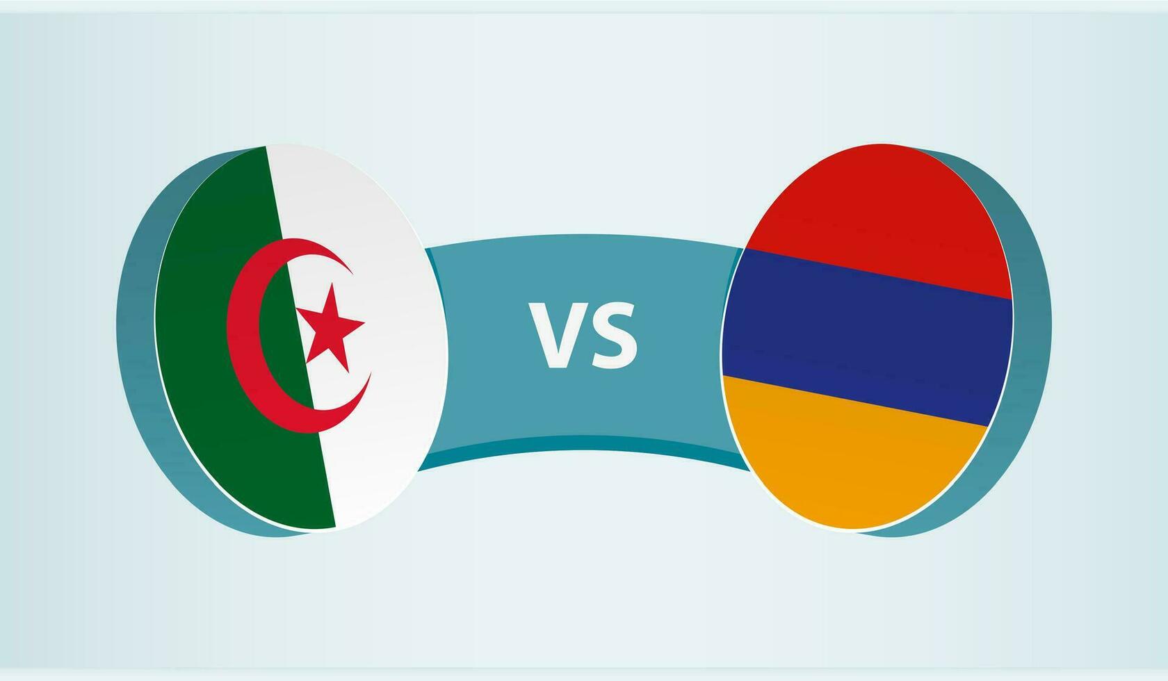 Algeria versus Armenia, team sports competition concept. vector