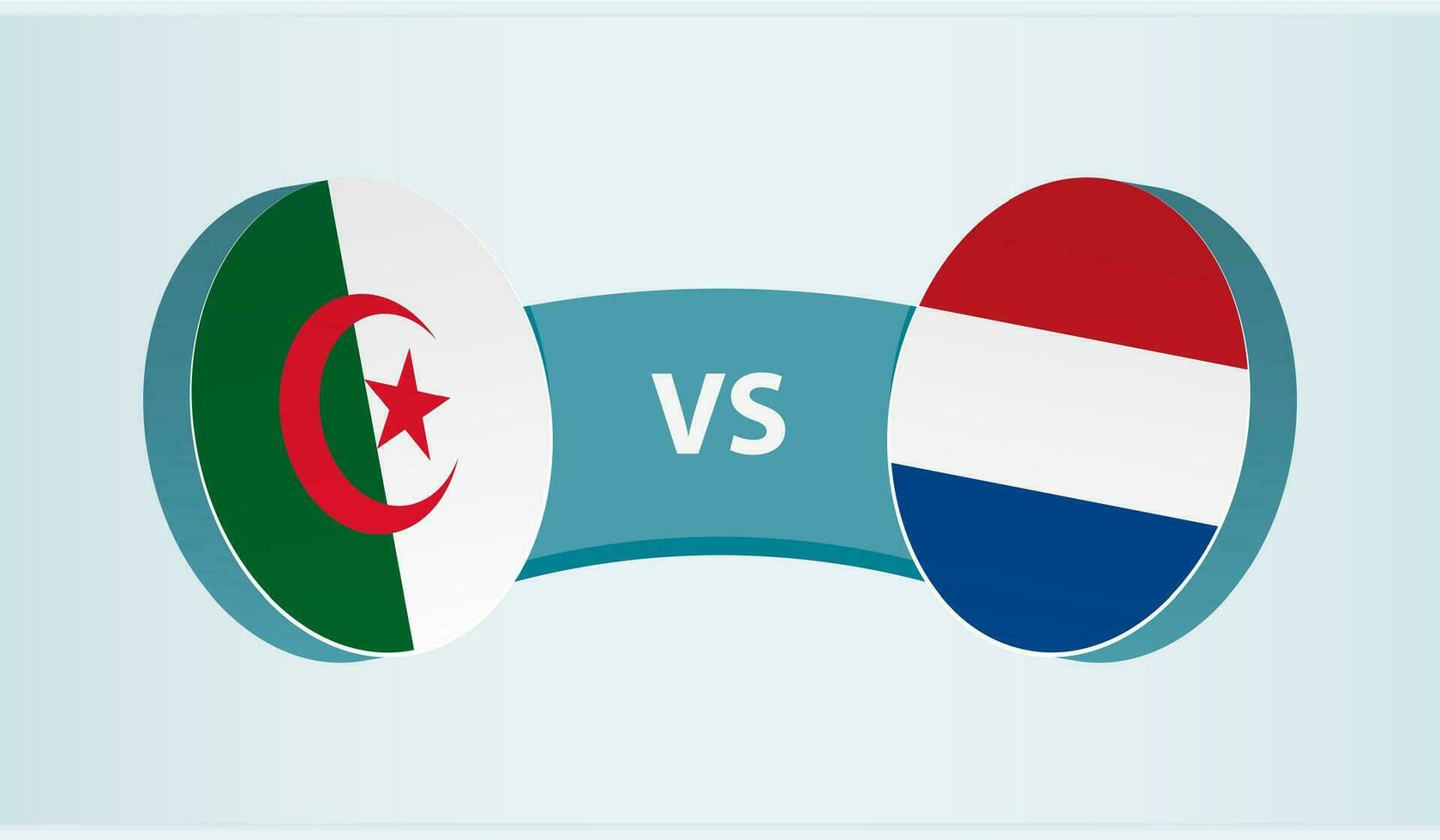 Argelia versus Países Bajos, equipo Deportes competencia concepto. vector