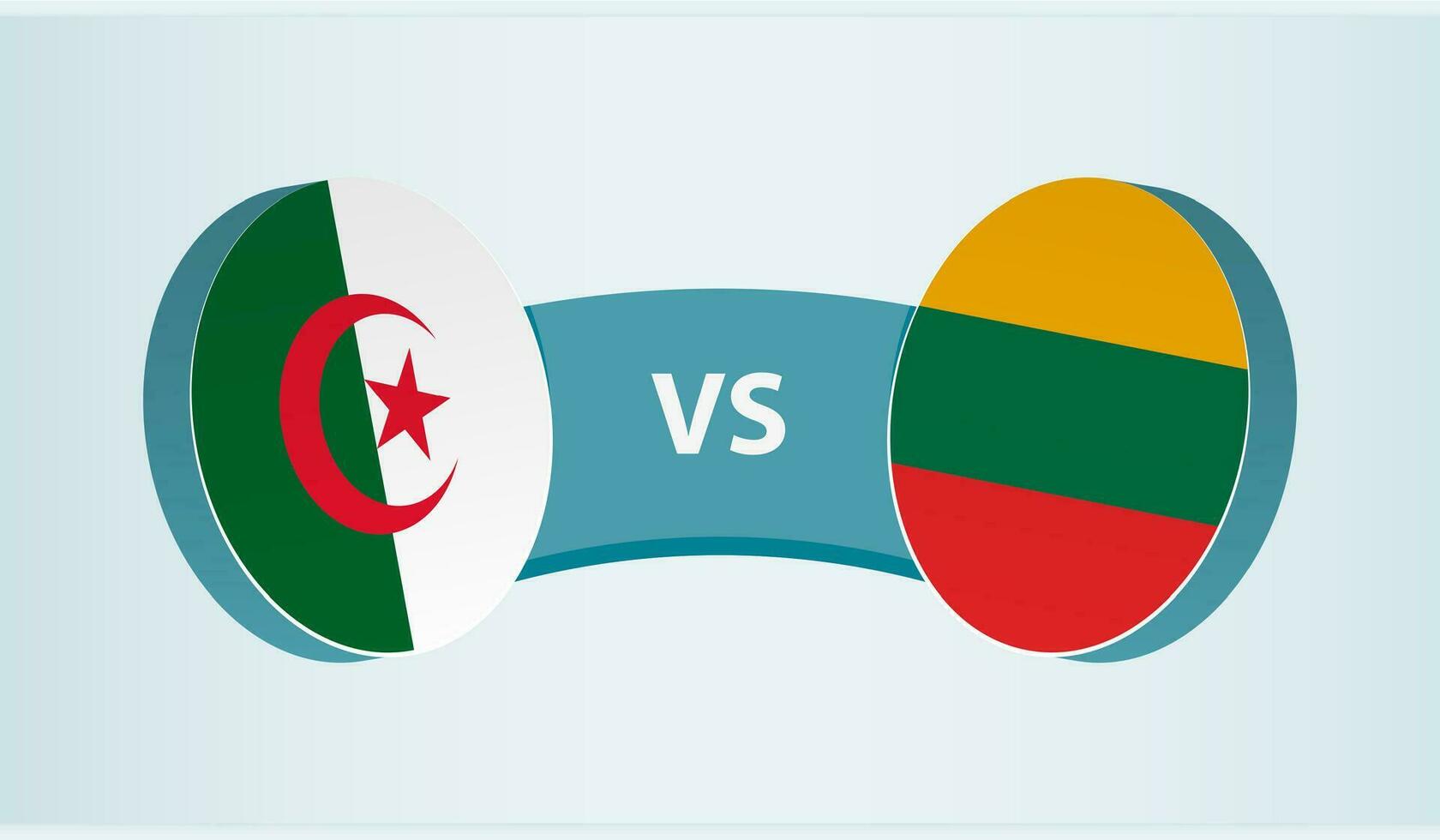 Algeria versus Lithuania, team sports competition concept. vector