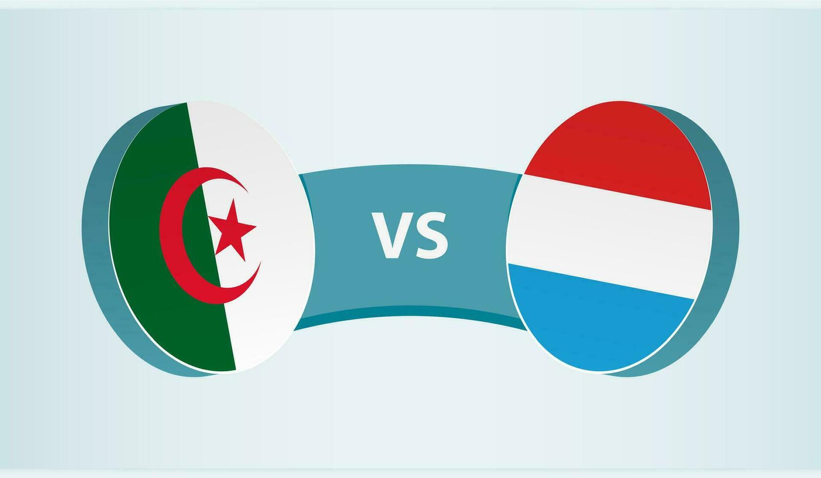 Algeria versus Luxembourg, team sports competition concept. vector