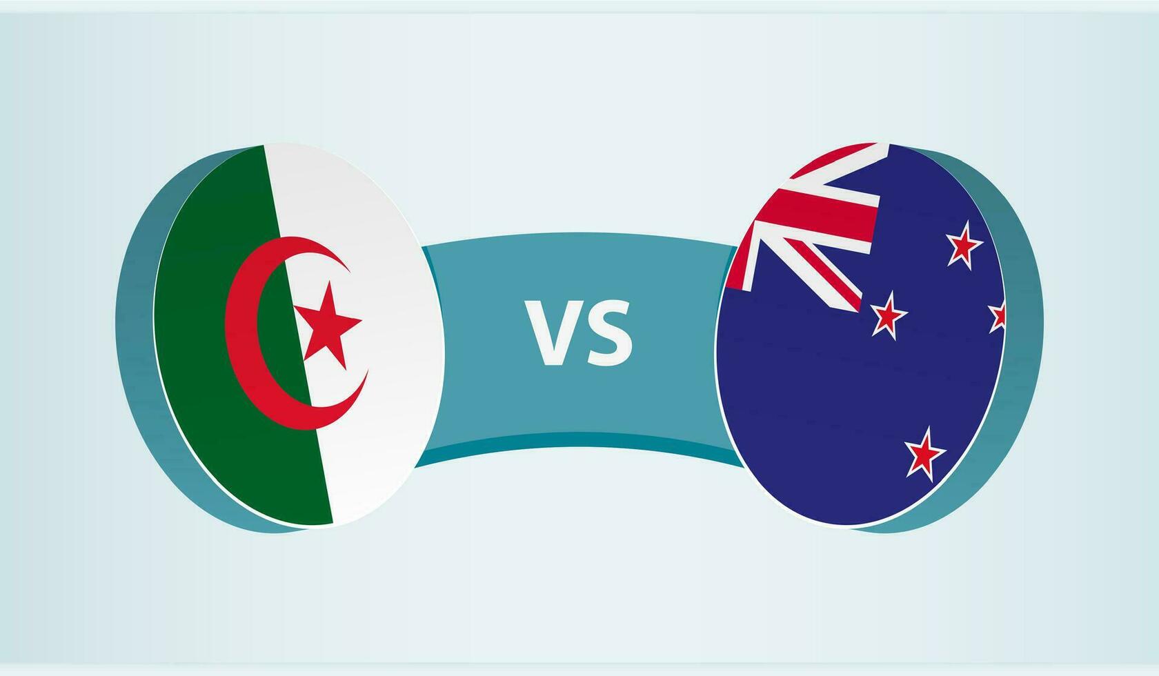 Algeria versus New Zealand, team sports competition concept. vector