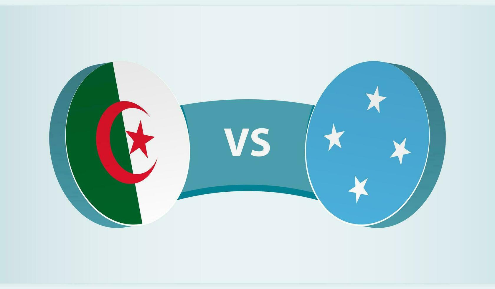 Argelia versus micronesia, equipo Deportes competencia concepto. vector