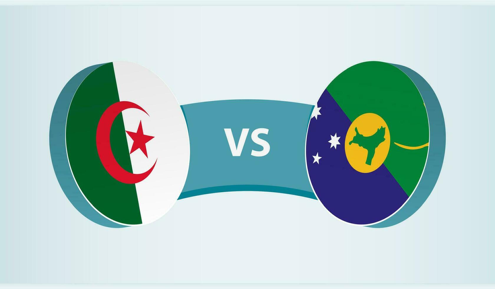 Argelia versus Navidad isla, equipo Deportes competencia concepto. vector