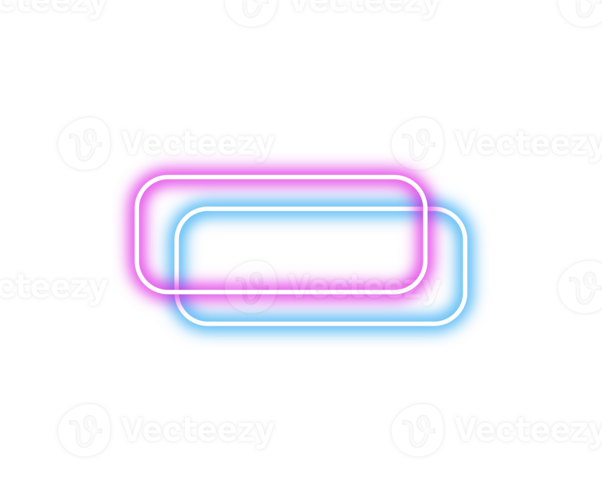 Neon shiny frame png. Glowing frame on transparent background. png