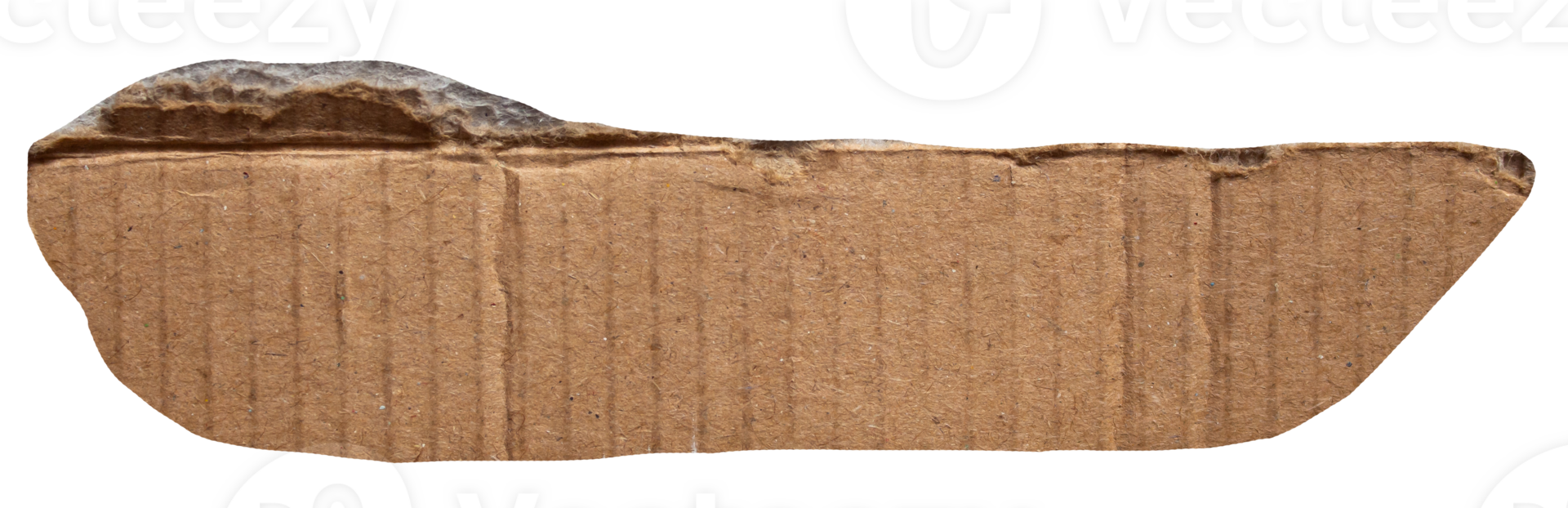 Torn cardboard paper piece on transparent background. Ripped paper label png. png