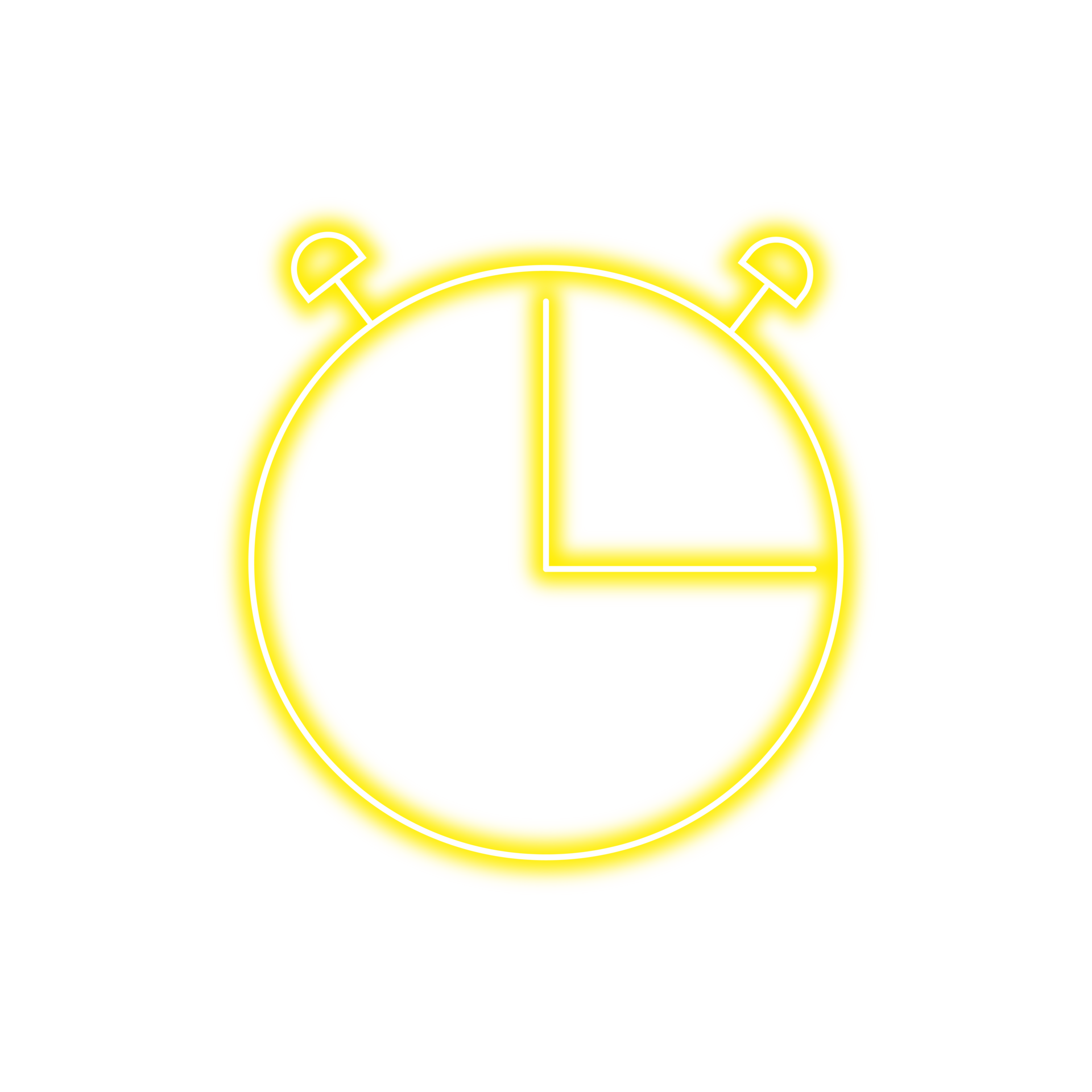 Neon yellow clock icon on transparent background 31130257 PNG