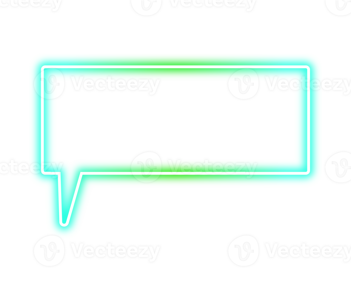 Neon chat bubble png. Glowing speech bubble on transparent background. png