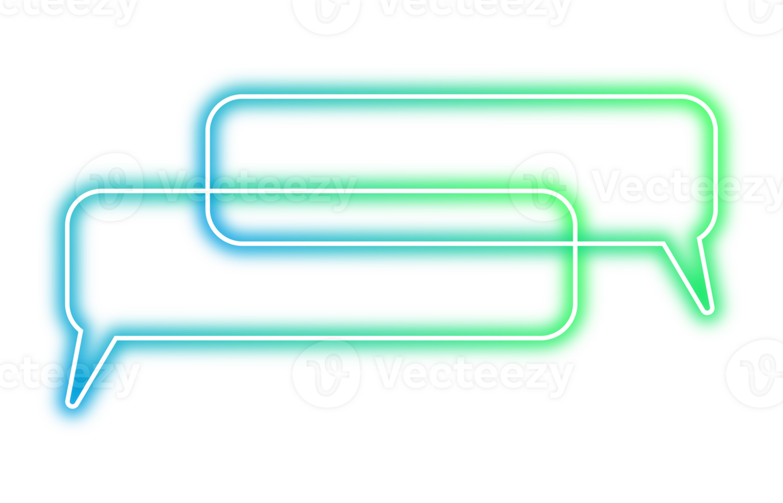 Neon chat bubble png. Glowing speech bubble on transparent background. png