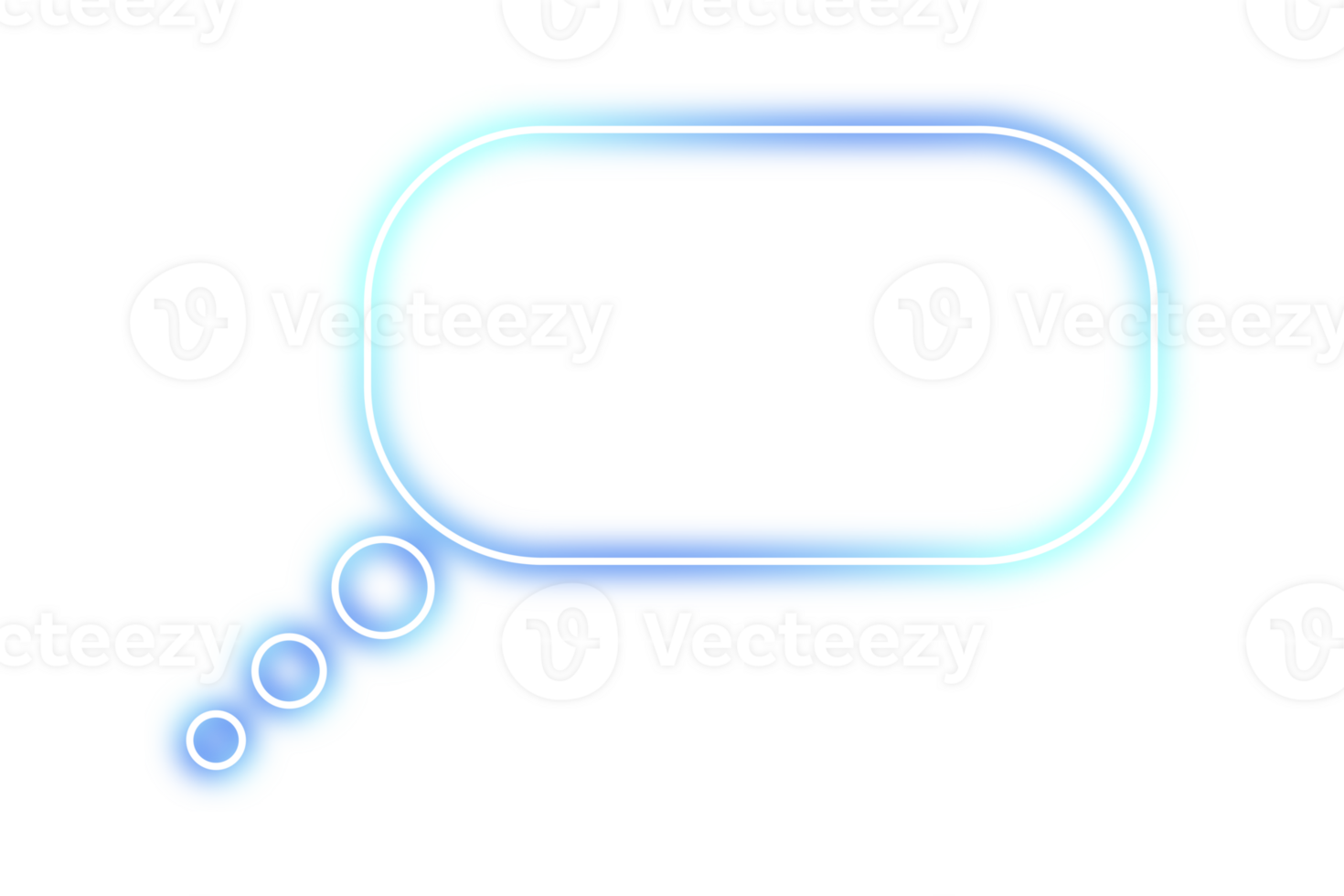 Neon chat bubble png. Glowing speech bubble on transparent background. png