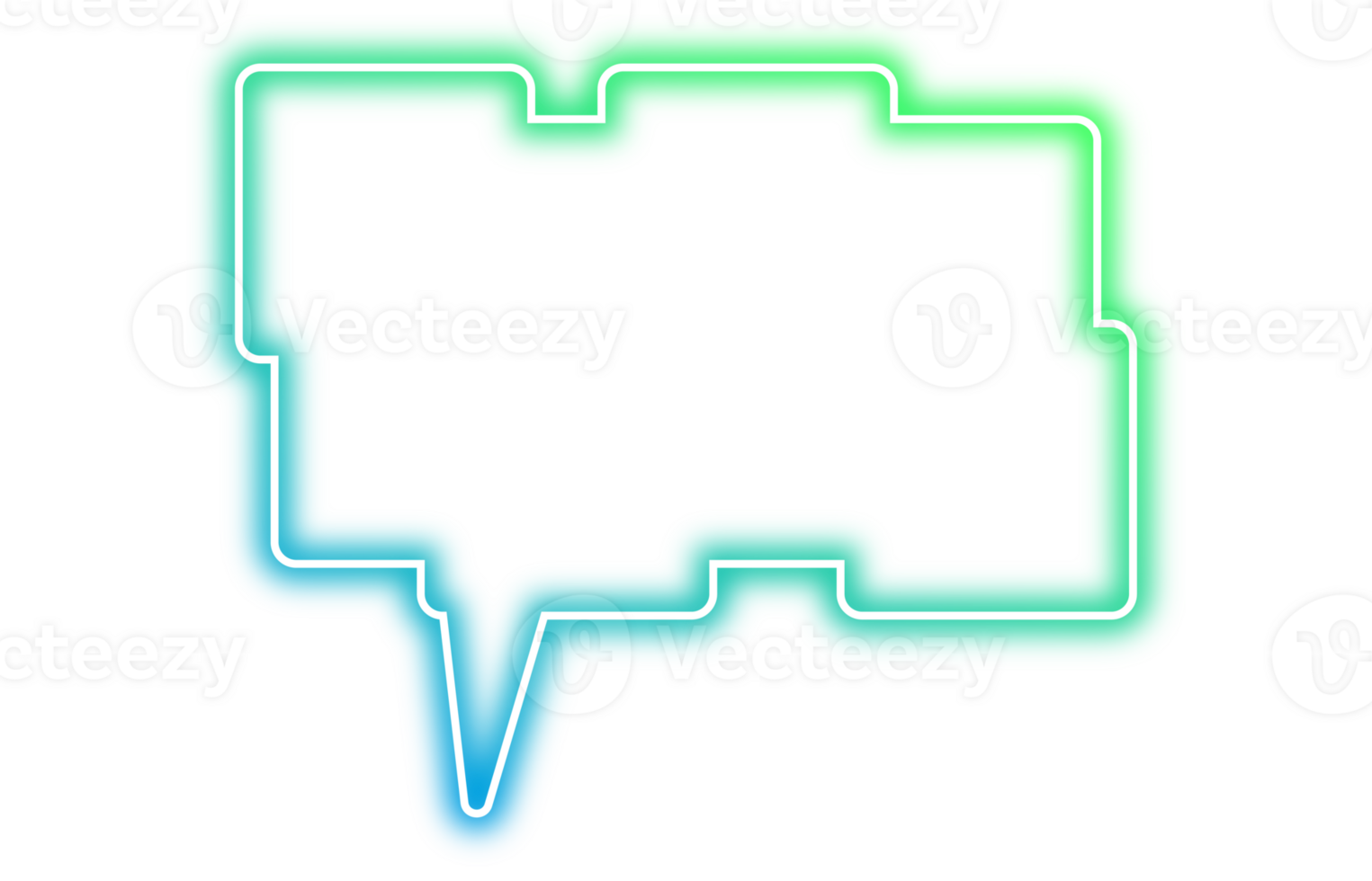 Neon chat bubble png. Glowing speech bubble on transparent background. png