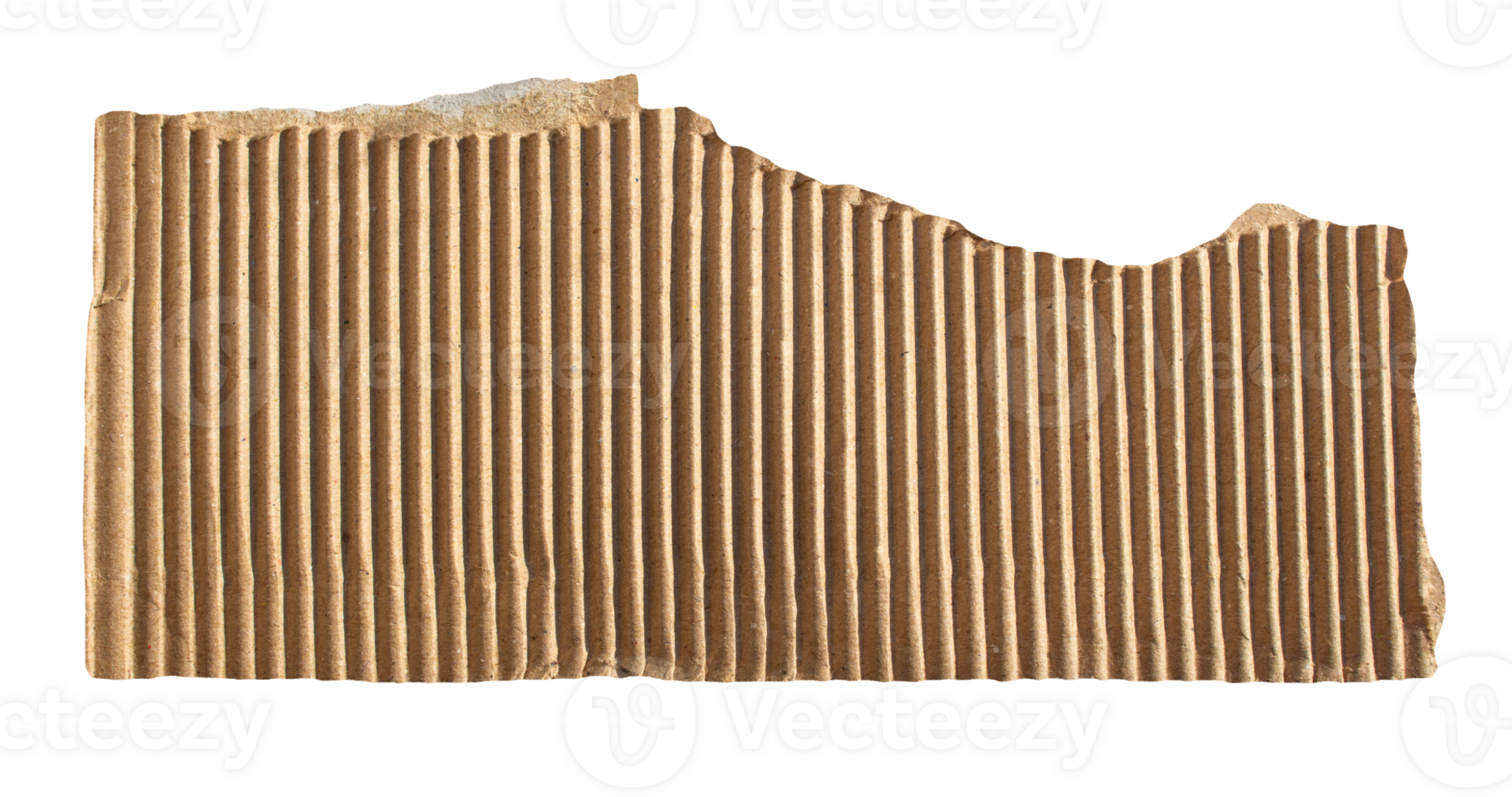 Torn cardboard paper piece on transparent background. Ripped paper label png. png