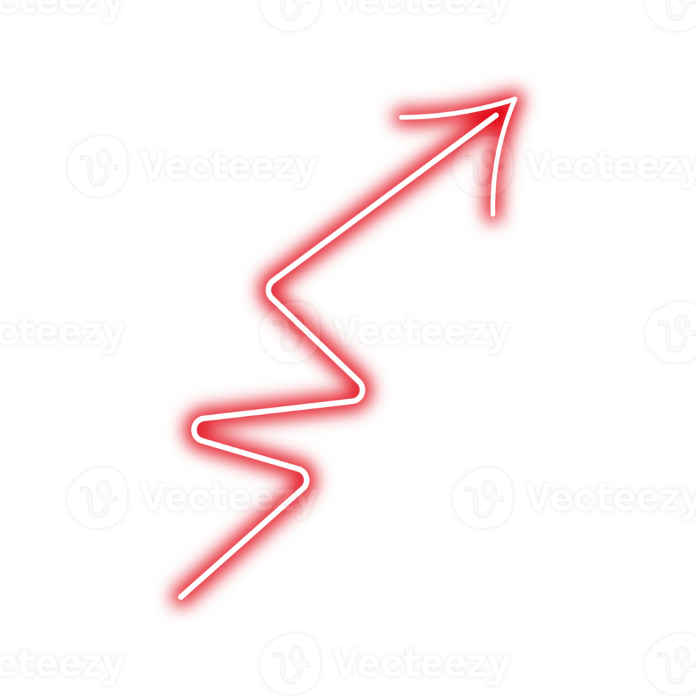 Neon red arrow symbol png