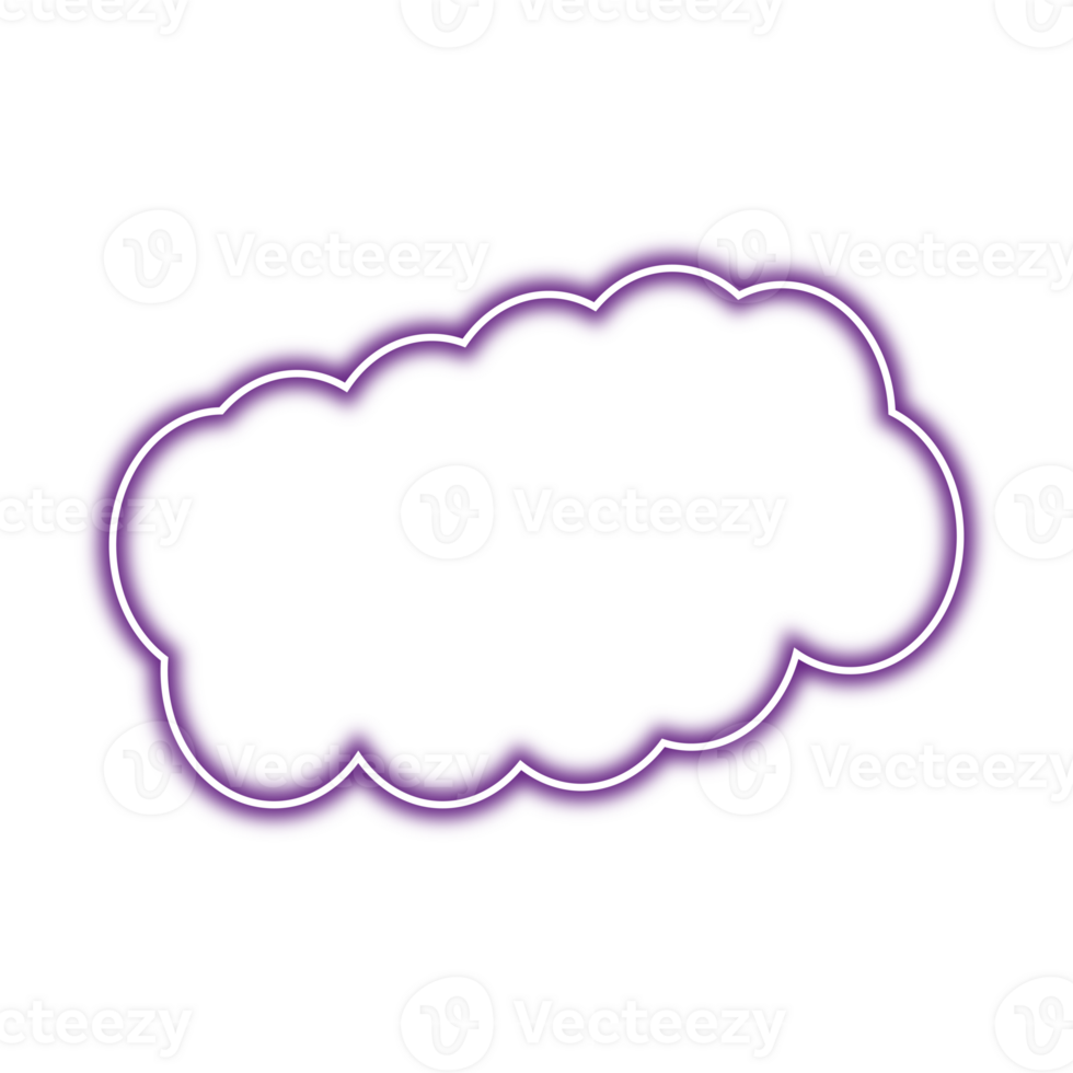 Neon chat bubble png. Glowing speech bubble on transparent background. png